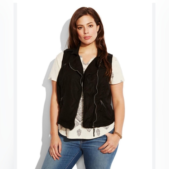 Lucky Brand Tops - Lucky Brand Linen Blend Moto Vest, GUC, Size M